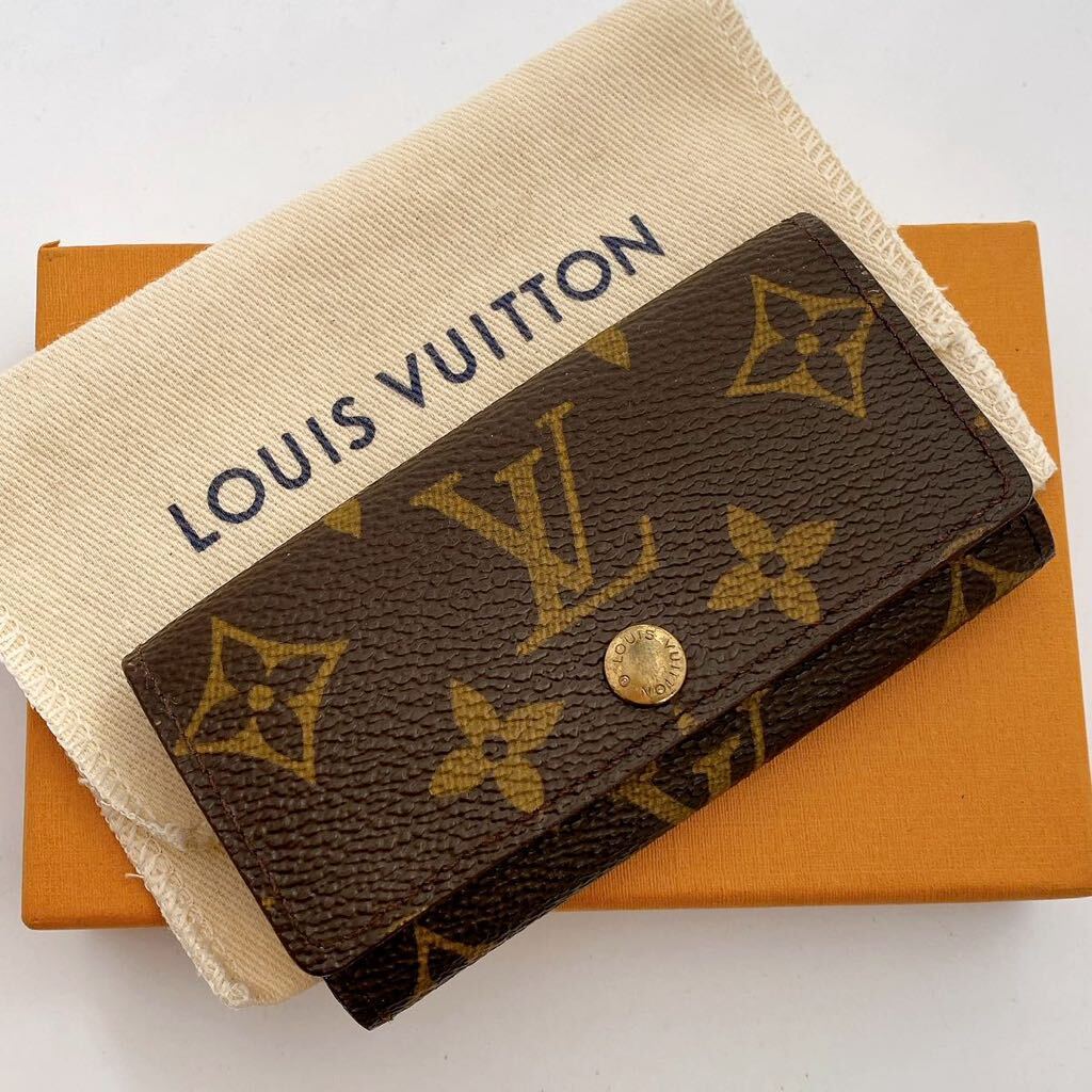  H900【外観極美品】LOUIS VUITTON ルイヴィトン ミュルティクレ4 キーケース モノグラム 4連 ブラウン M69517_画像1