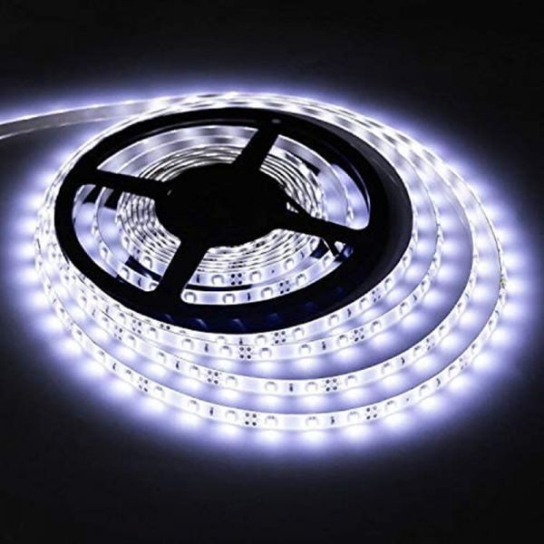 LEDテープライト ホワイト 白 12V 5M 3528SMD 白ベース 300連 防水 切断可 両面テープ付 正面発光 LEDテープ DD01_画像1