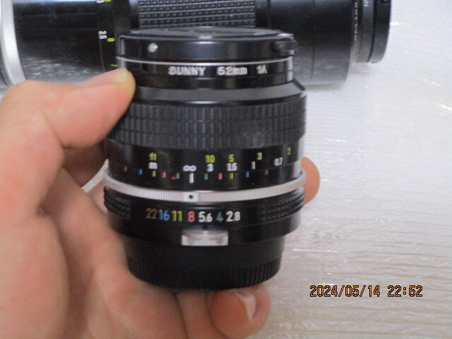 Nikon Nikomat フィルムカメラ　ジャンク　レンズ2個付き　・Kenko SKYLIGHT 1B 52ｍｍ　・ＳＵＮＮＹ　52ｍｍ　1Ａ_画像3