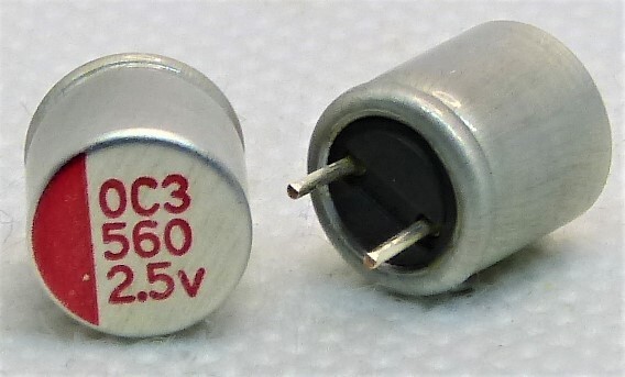 導電性高分子アルミ固体電解コンデンサ 2.5v 560mμF 1個（2.5v 560uf）_画像1