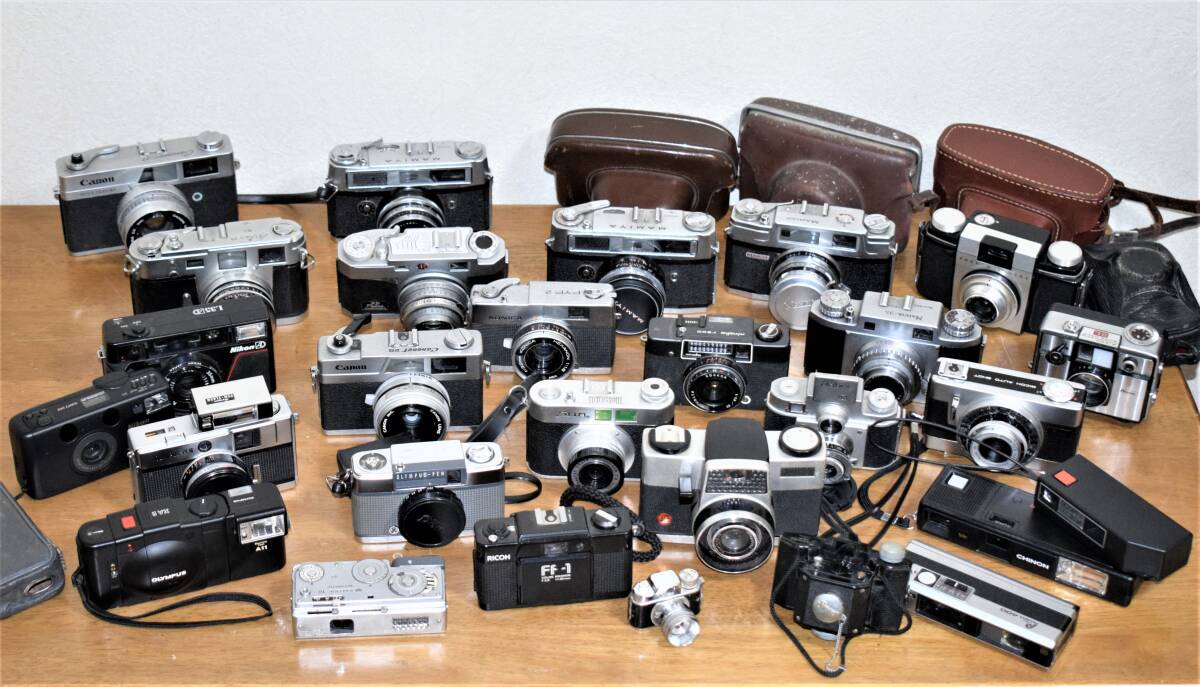レンジファインダー、コンパクトカメラ、トイカメラなど まとめて28台セット mamiya/konica/minolta/Nikon/Kodak/RICOH/Olympus_画像1