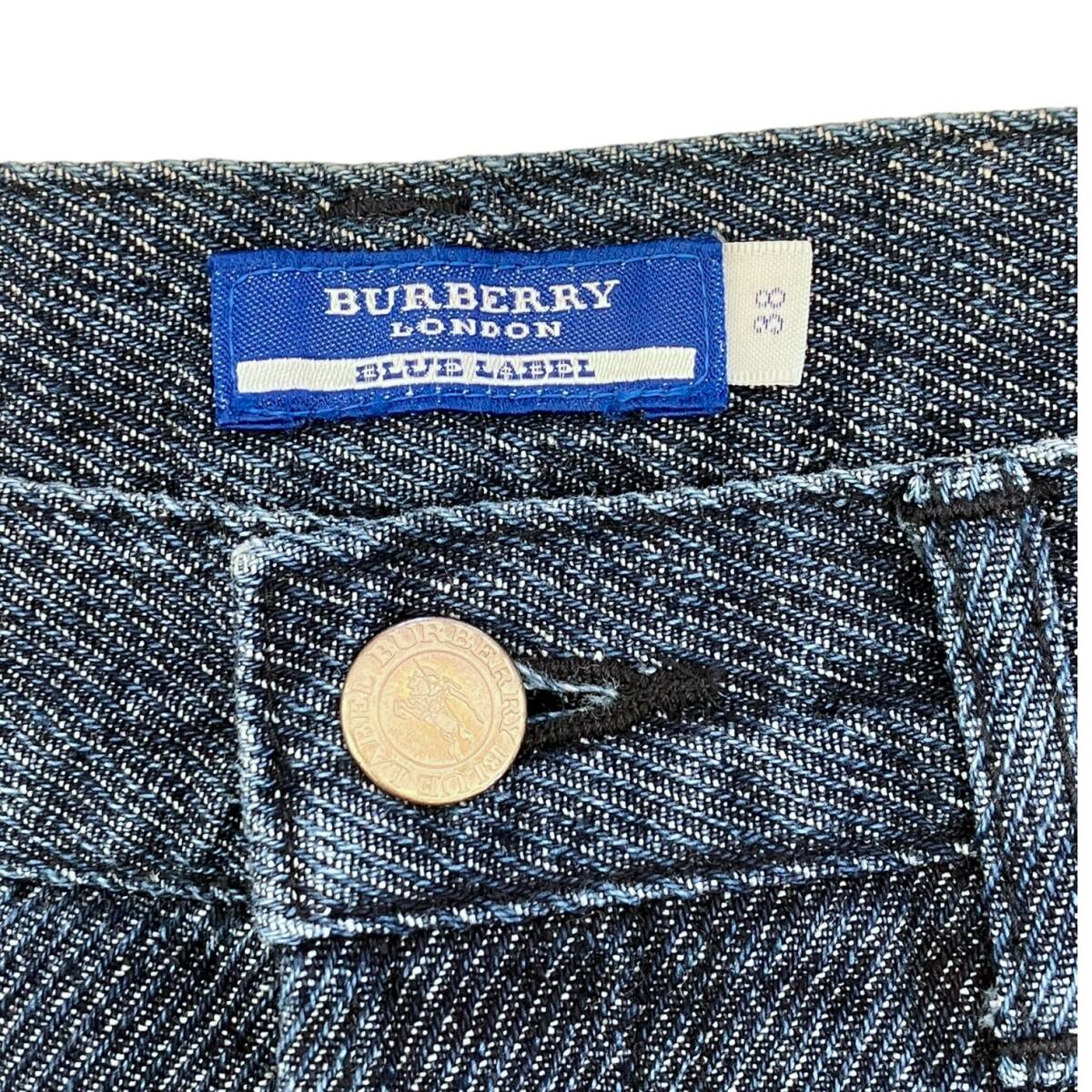 BURBERRY BLUE LABEL バーバリー ブルーレーベル デニムパンツ サイズ38 M ノヴァチェック切り替え レディース ジーンズ 濃紺_画像5