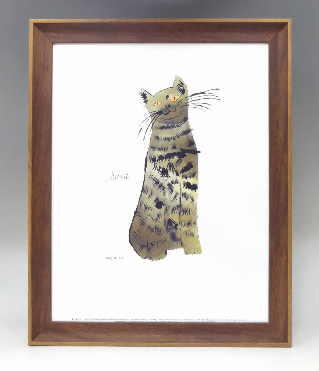 新品☆額付アートポスター★絵画☆andy warhol★アンディ・ウォーホル☆アメリカンポップアート◎猫☆サム☆SUM☆Cat☆19_画像1