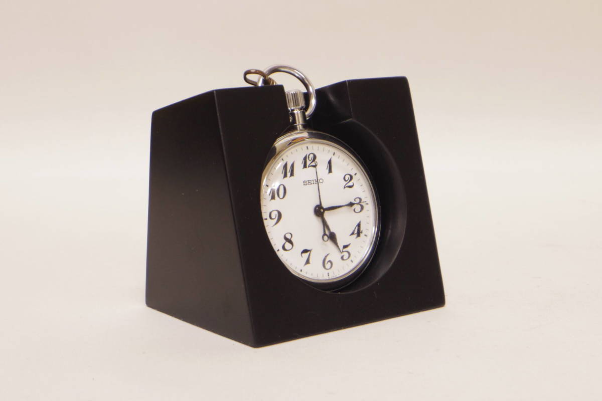  non-standard-sized mail, railway clock stand ( small ), mahogany deep stain urethane matted, imitation leather cushion 