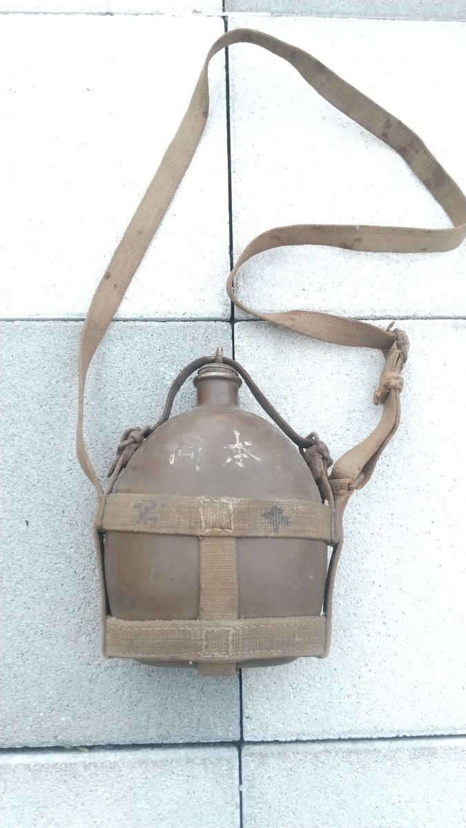 水筒 旧日本軍 当時物 昭和レトロ 日本陸軍 ミリタリー レトロ 軍隊 アンティーク ロ号 GM240515-4_画像1