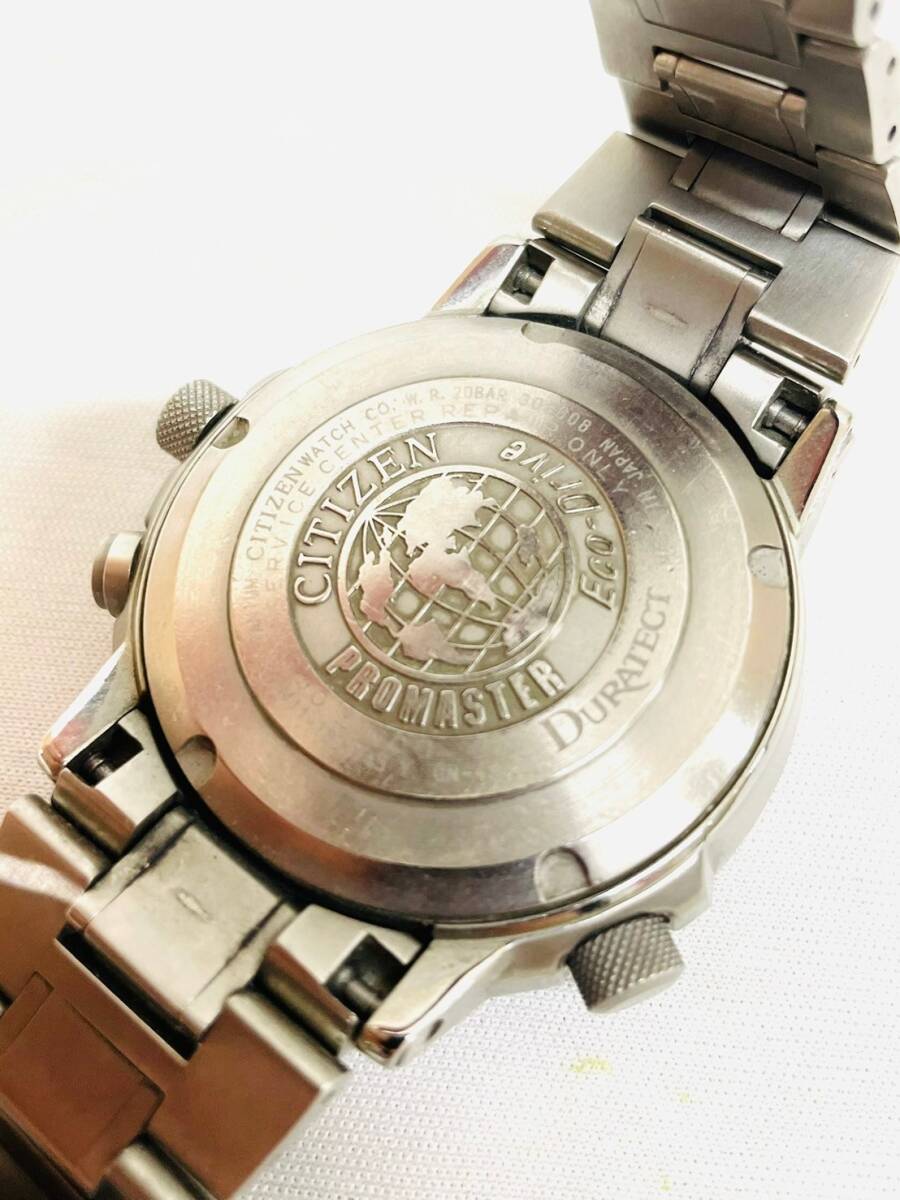 H856*1 稼働 CITIZEN シチズン PROMASTER プロマスター エコドライブ H411-T003745 電波ソーラー デイト メンズ 腕時計の画像3