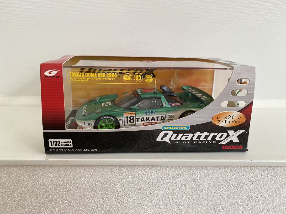 ★送料込み★ タカラ 1/32 スロットカー 童夢 NSX 2004 レースクイーン付き TAKARA 1/32 QuattroX Slot Racing DOME NSX 2004