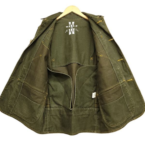 261652【Mサイズ】日本製 MODERN WORK デニム ハンティング ジャケット インディアン バックプリント モダンワーク メンズの画像3