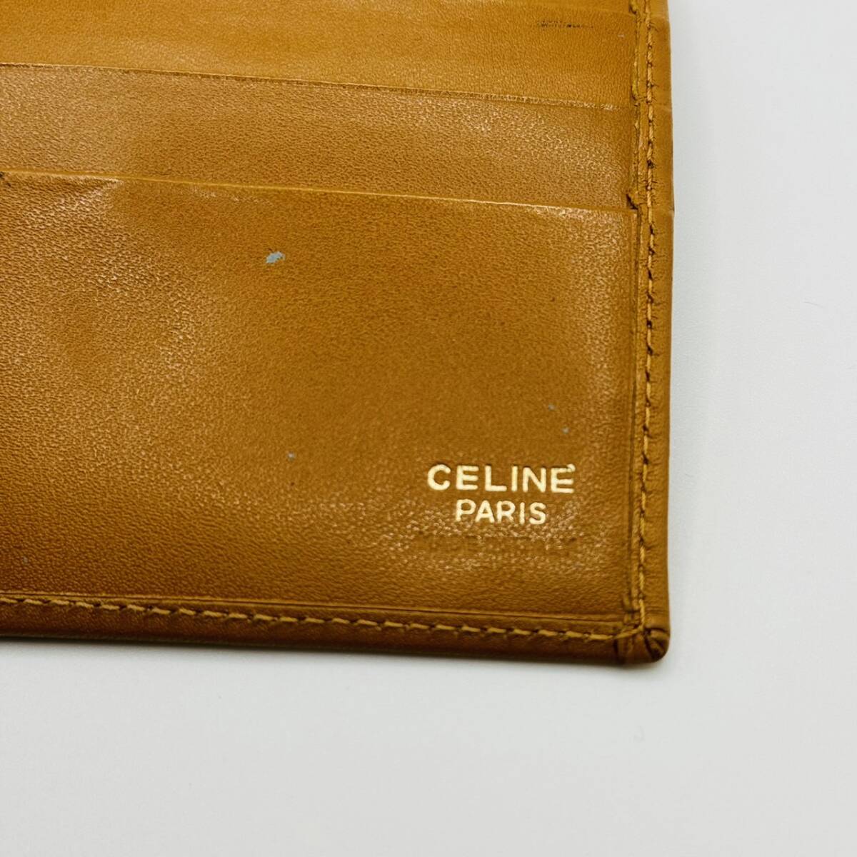 【48】1円スタート★ セリーヌ ２つ折り財布 マカダム ウォレット CELINE ベージュ系 ヴィンテージの画像7