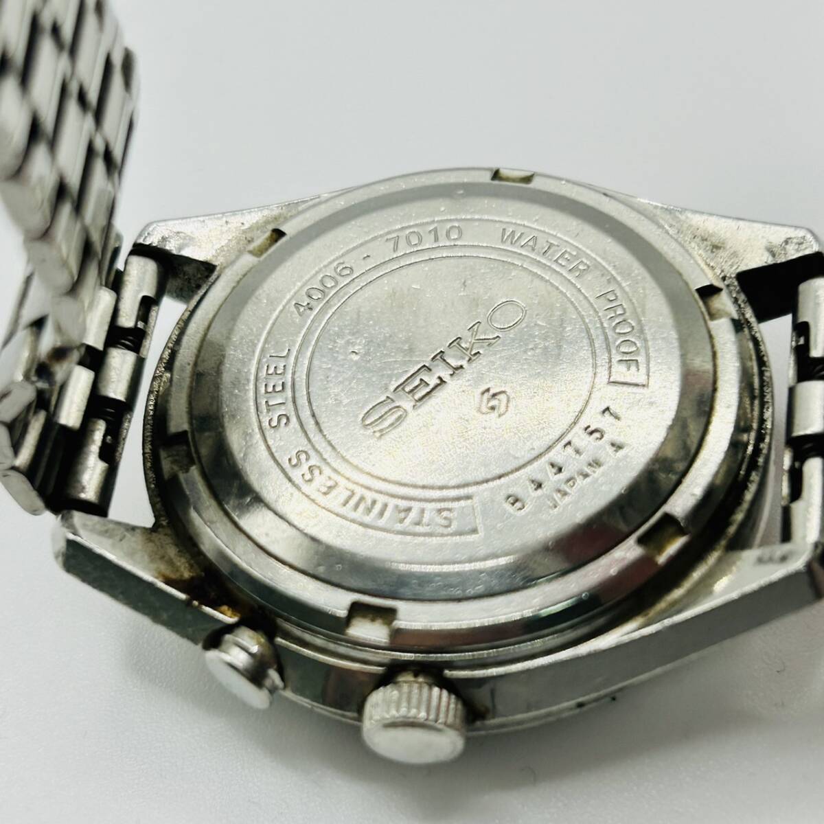 【3221】1円スタート！！　SEIKO　セイコー　BELL-MATIC　4006-7010　27JEWELS　黒文字盤　稼働品　ベルト社外　中古品　保管品_画像8