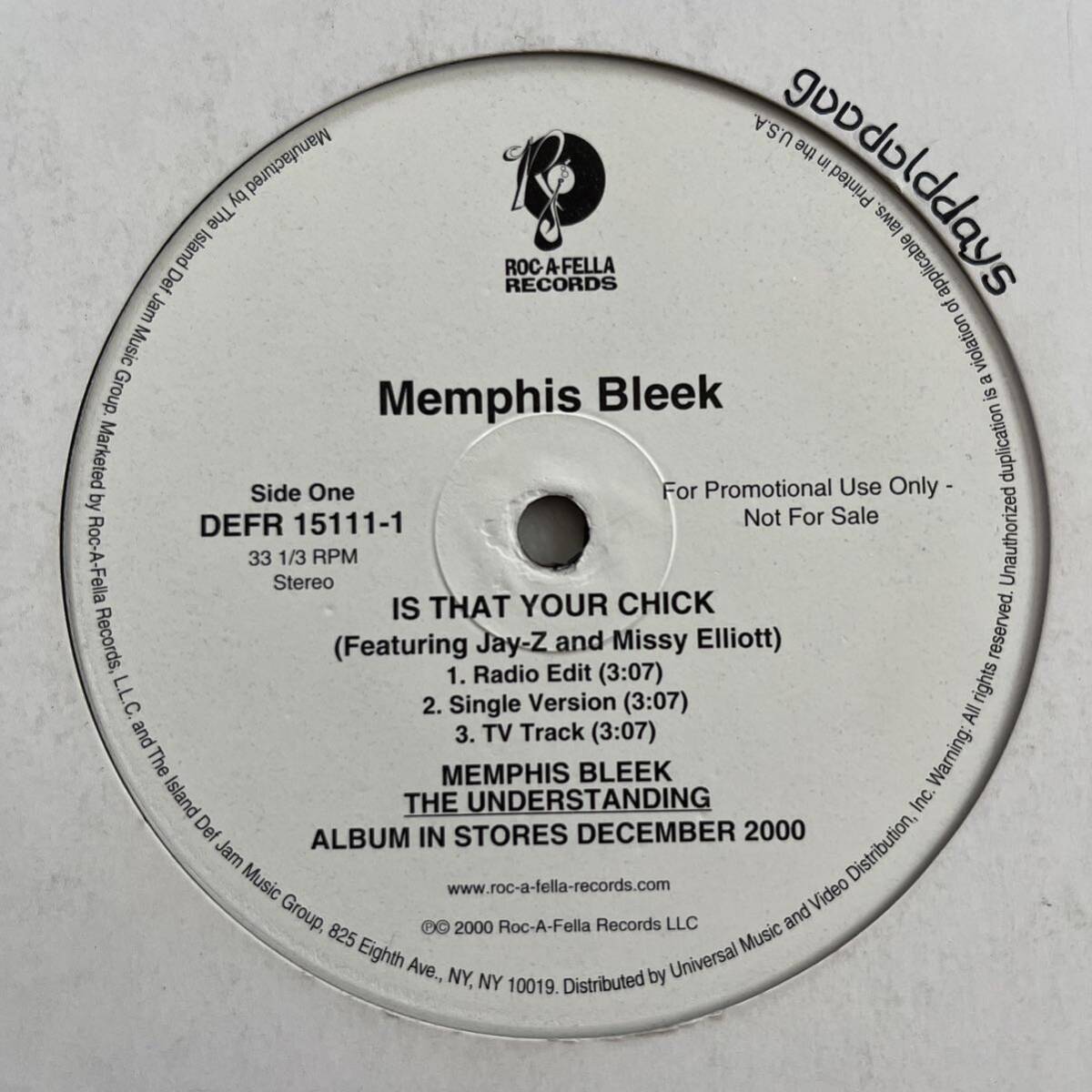 Memphis Bleek - Is That Your Chick / All Types Of Shit (プロモ) (Promo)_画像2