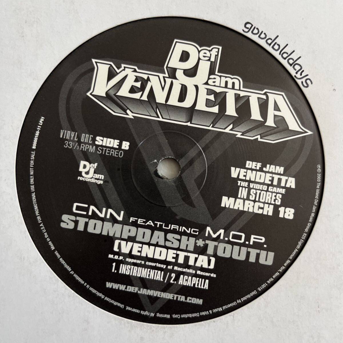 Capone-N-Noreaga / Method Man - Def Jam Vendetta (プロモオンリー) (Promo)_画像4