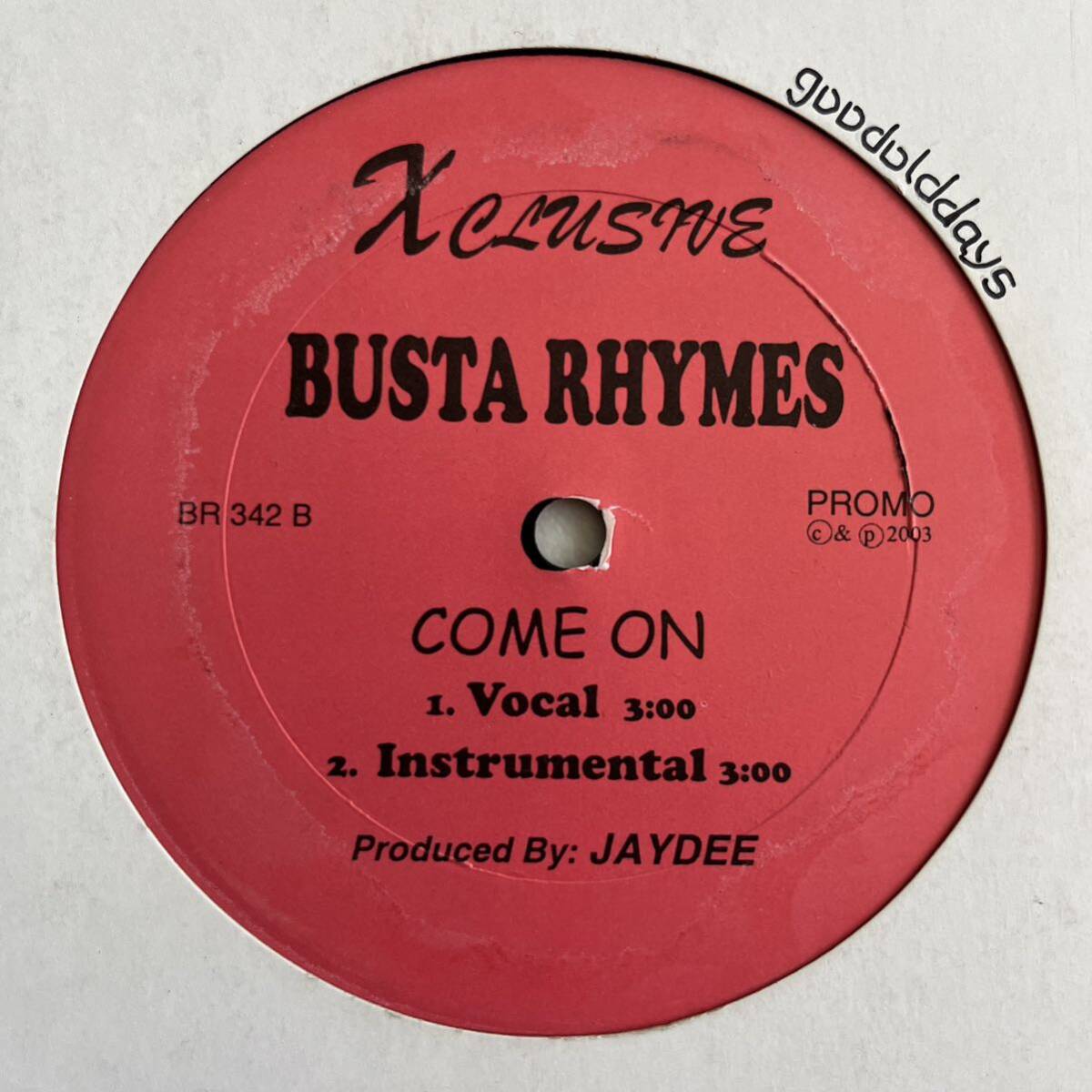 Busta Rhymes - Turn Me Up Some / Come On (Jay Dee) (Limited Edition/リミテッドエディション)_画像2