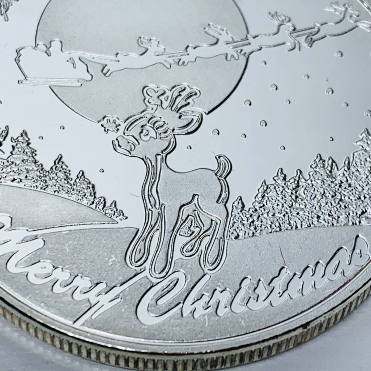 GU35-3欧米記念メダル クリスマス 白雪姫鹿 プレゼント 幸運コイン 美品 外国硬貨 海外古銭 コレクションコイン 貨幣 重さ約29g_画像5