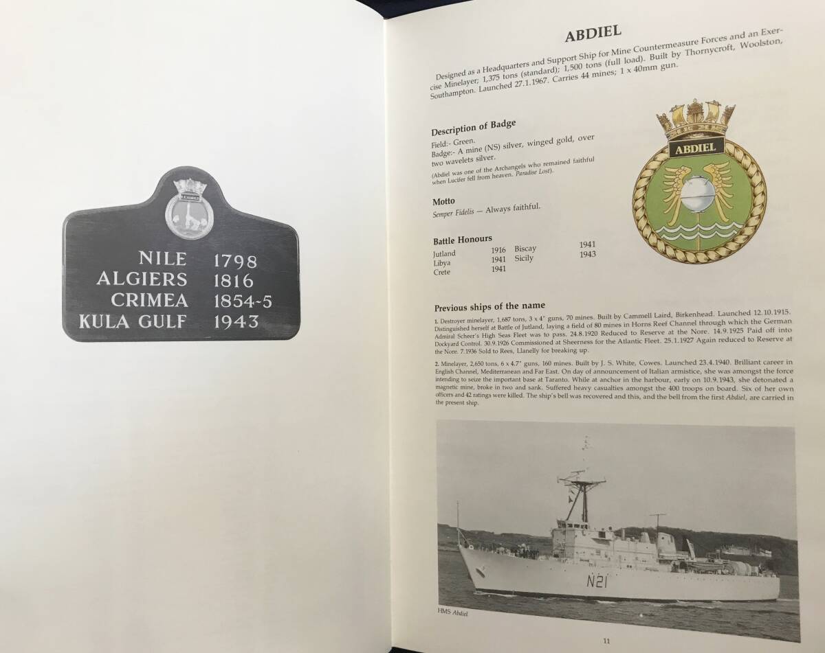 ■英語洋書 イギリス艦艇のバッジと勲章【Badges and Battle Honours of H.M.Ships】K.V. Burns=著　●英国海軍史 軍艦_画像5