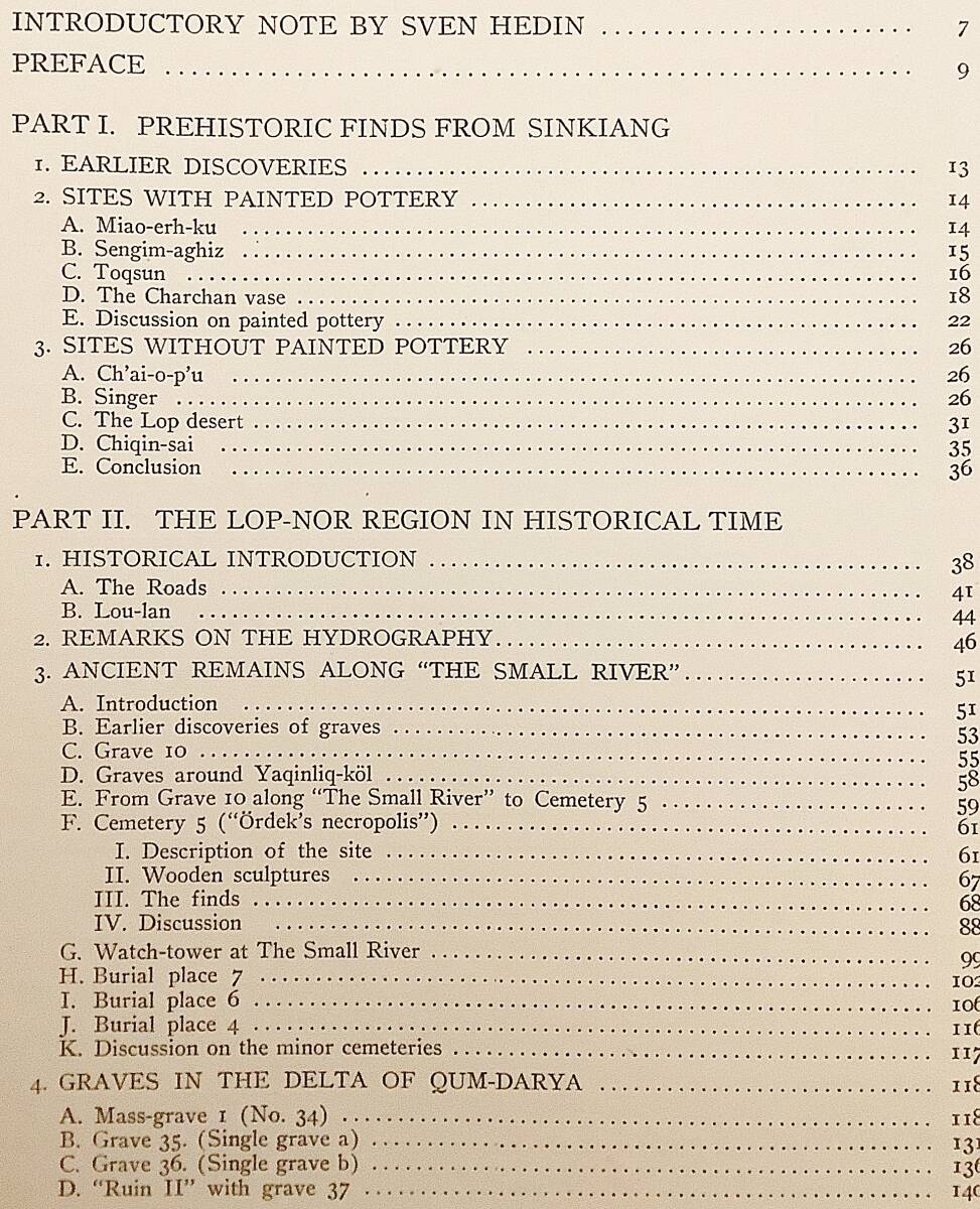 洋書 新疆ウイグル自治区の考古学研究: ロプノール地域 Archaeological researches in Sinkiang 1939 ●考古学 スベン・ヘディン 小河墓地_画像3