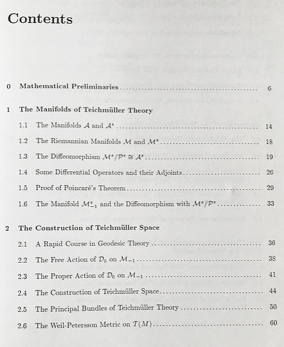 ■英語数学洋書 リーマン幾何学におけるタイヒミュラー理論【Teichmller Theory in Riemannian Geometry】Anthony J. Tromba著 Birkhauser_画像3