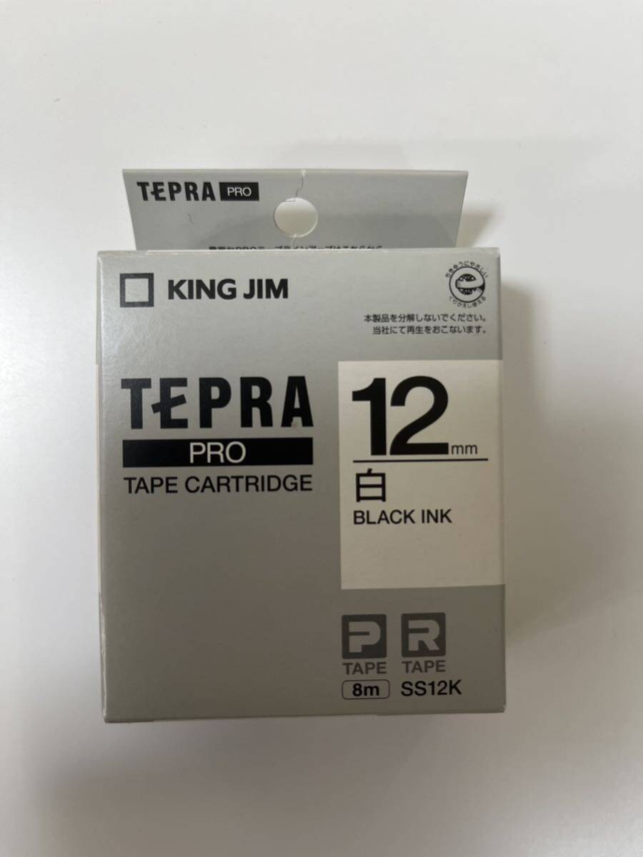 テプラ PROテープカートリッジ SS12K 12mm（白・黒文字）②_画像1