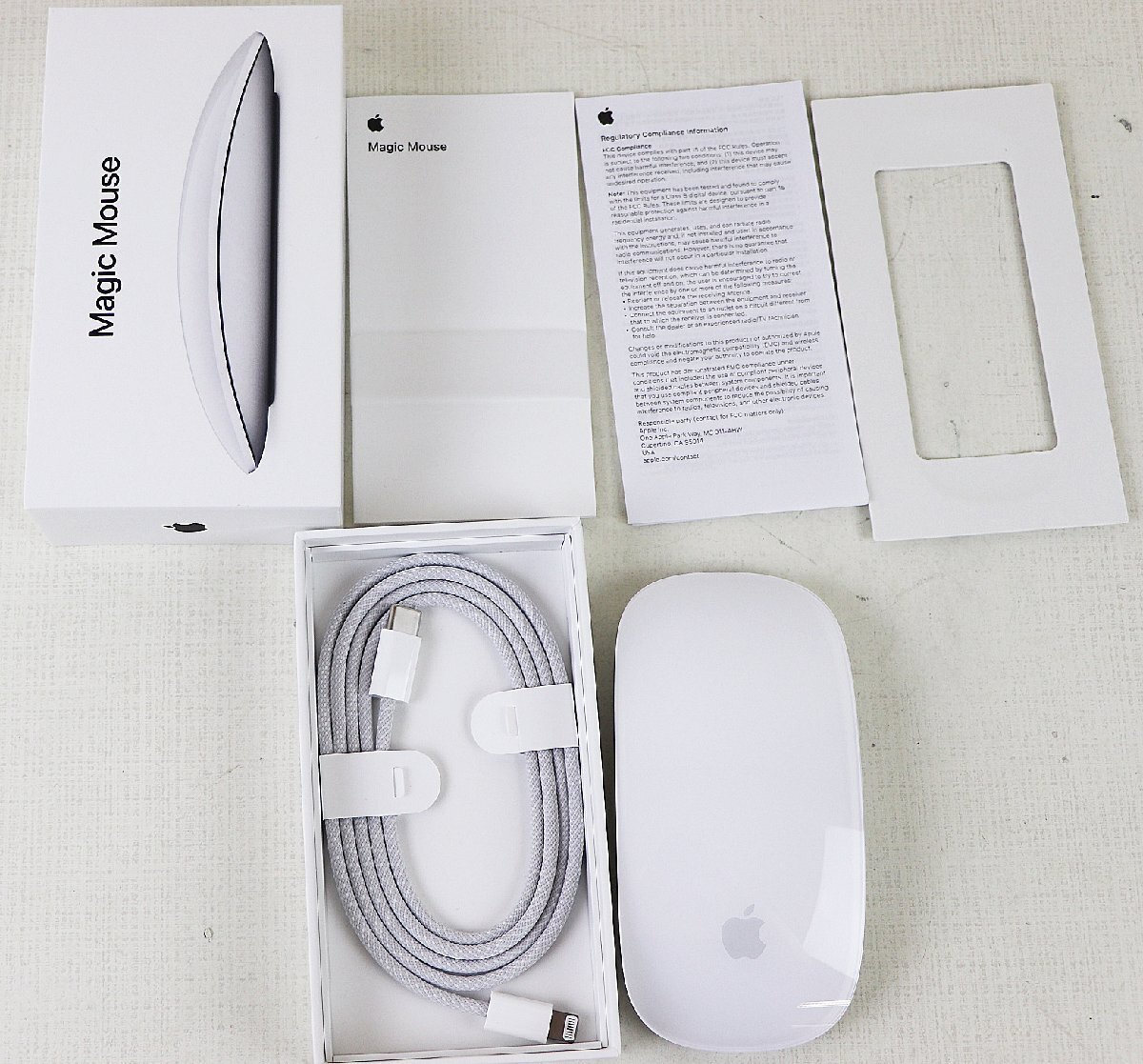 S* б/у товар * заряжающийся беспроводная мышь Apple Magic Mouse белый MK2E3J/A Apple Magic мышь коробка * инструкция есть 