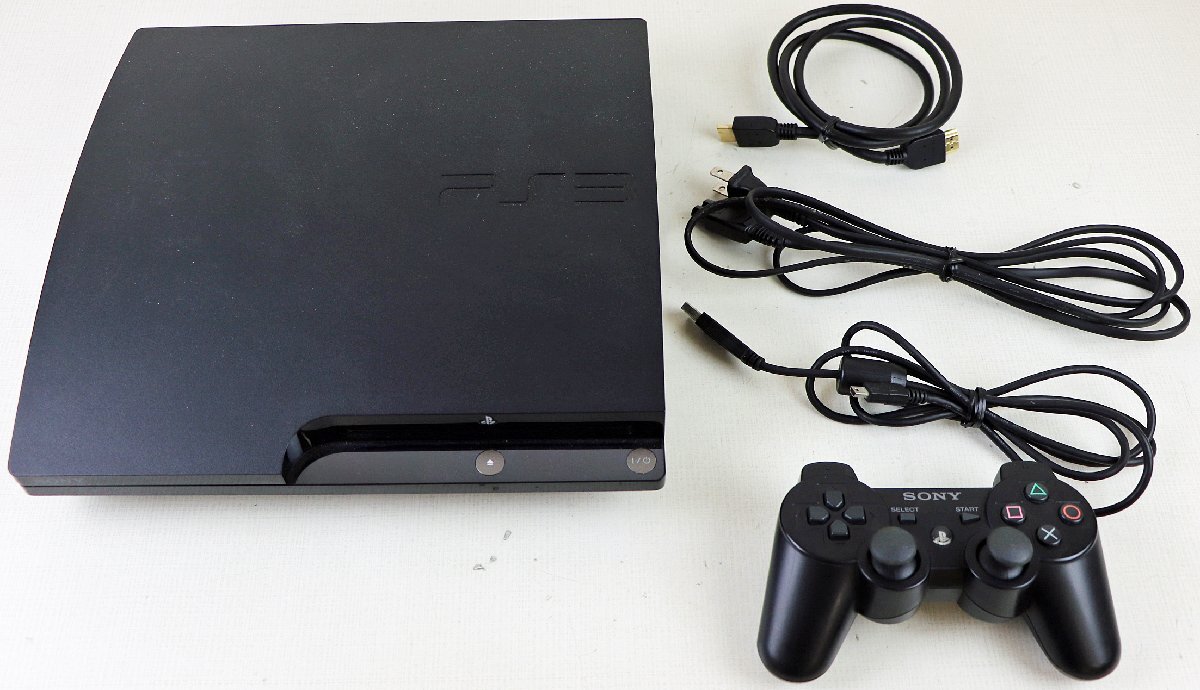 M◇中古品◇ゲーム機 PS3 CECH-2000A HDD 120GB チャコール・ブラック ソニー/SONY コントローラー/接続ケーブルつき ※箱・説明書他欠品_画像1