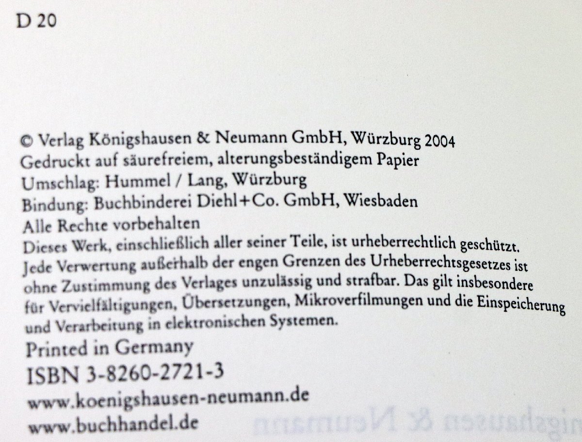 P◇中古品◇洋書/ドイツ語 Kulturphilosophie und Offentlichkeit 著/Christian Zimmermann Koenigshausen & Neumann 282頁 ペーパーバックの画像6