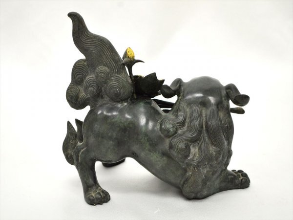 KM561●中古品●照雲 作 唐獅子牡丹 置物 約3.5㎏の画像5