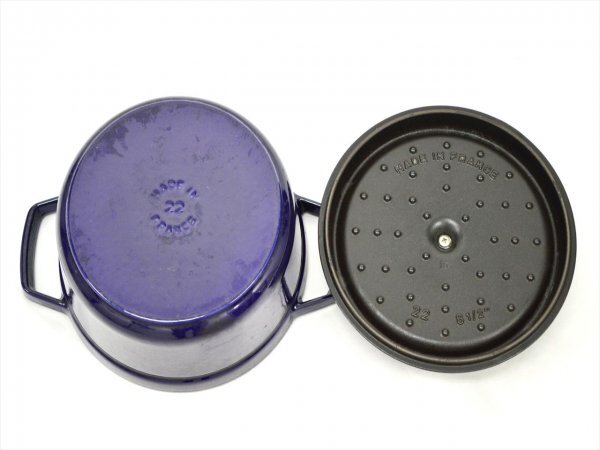 KM563●中古品●STAUB LA COCOTTE　ストウブ ラ ココット　両手鍋　22cm_画像4