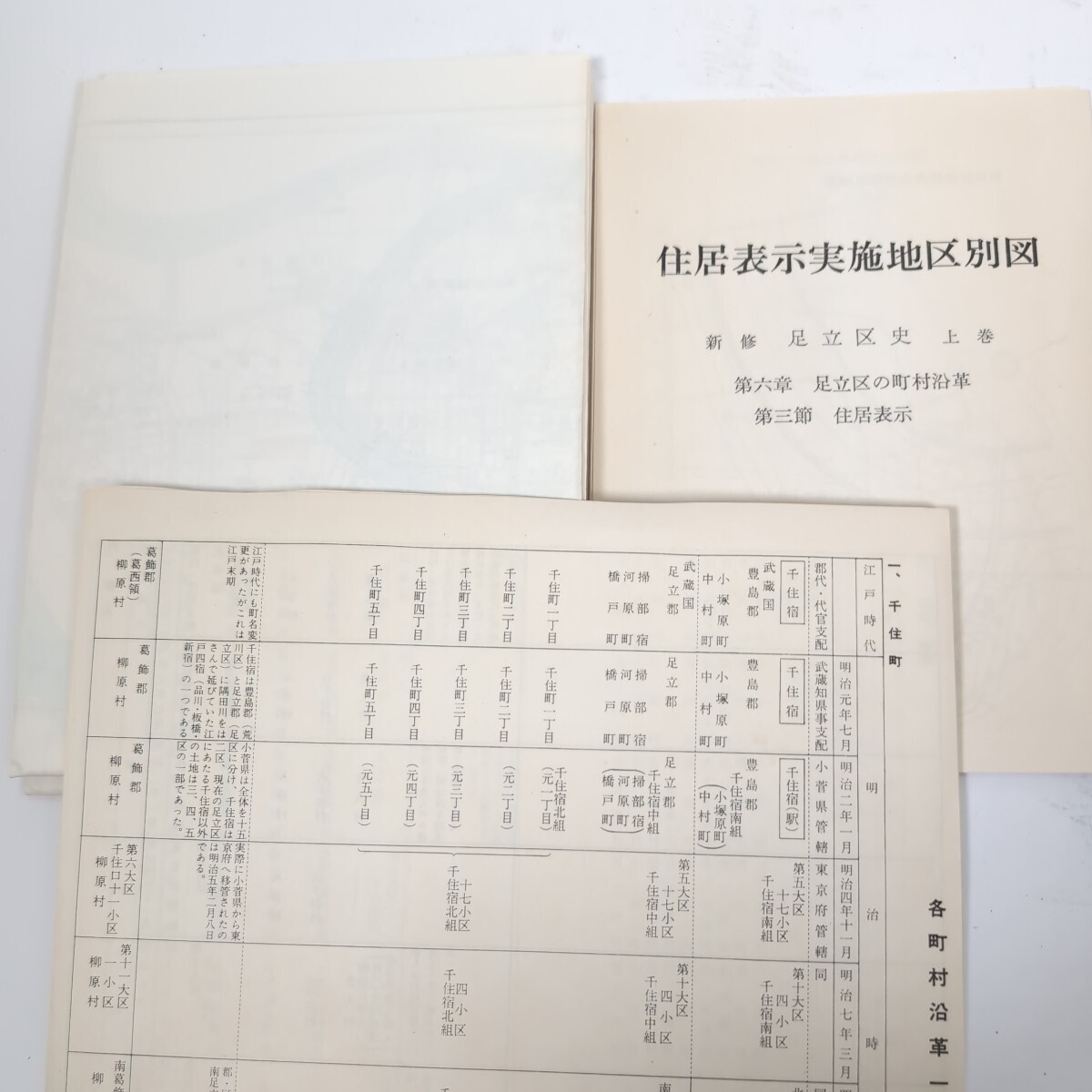 新修足立区史＜上・下巻セット＞ 昭和42年発行 東京都足立区役所編 箱入り 各町村沿革一覧、足立区史要図付録付きの画像10