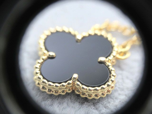 *Van Cleef&Arpels Van Cleef & Arpels Vintage aru рукоятка bla оникс K18YG Au750 оникс колье VCARA45800 б/у *