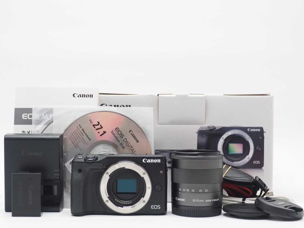 Canon EOS M3 24.2MP Camera Black 18-55mm Lens 元箱 [新品同様] #Z1418A_画像1
