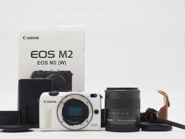 キャノン Canon EOS M2 Digital Camera White 18-55mm Lens [美品] #Z1423A_画像1