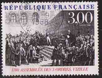 （６４１）外国切手・フランス・美術・１９８８年パリ国際切手展覧会・グルノーブル災禍のⅠ日の画像1