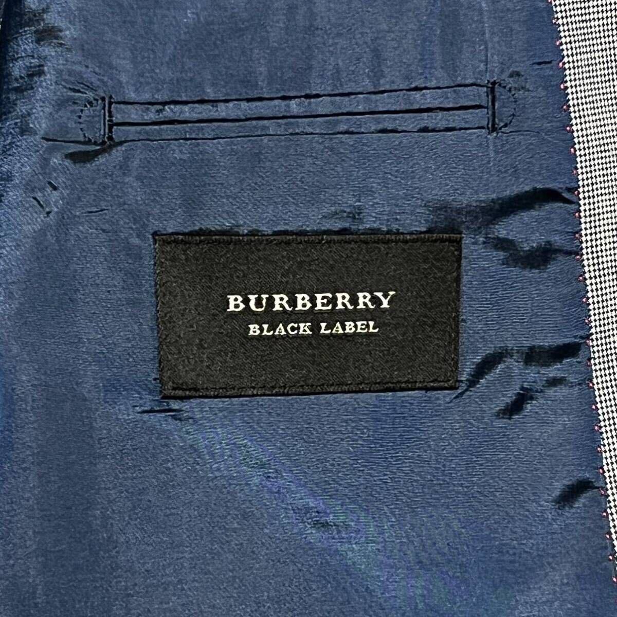  beautiful beauty goods * silk .XL size!! Burberry Black Label [ refreshing . equipment .]BURBERRY setup suit gray water cow angle button * men's 