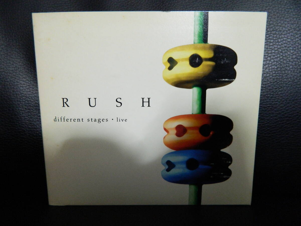 (36)　 RUSH　　/　 　different stages・live　　 　日本盤　 　 3枚組　紙ジャケ、黄ばみ汚れ多数、傷みあり_画像1