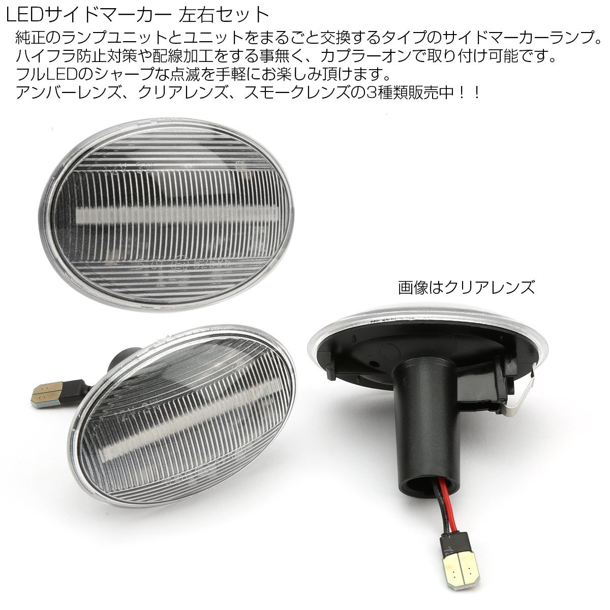 LED サイドマーカー ウインカー クリアレンズ ミニ R55 R56 R57 R58 R59 BMW MINI クラブマン ワン クーパーS クーペ ロードスター FZ556_画像2