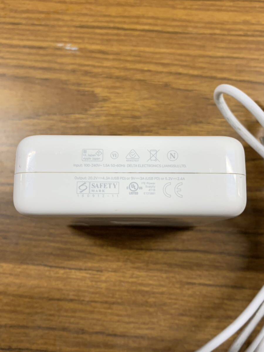 X034) 【動作品】Apple 純正 87W USB Type-C Power Adapter A1719 MacBook ACアダプター ケーブル付き　動作OK　　　_画像4