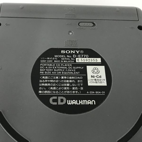 J209-I58-1793 SONY ソニー CDWALKMAN ウォークマン D-E770 G-PROTECTION オーディオ機器_画像4