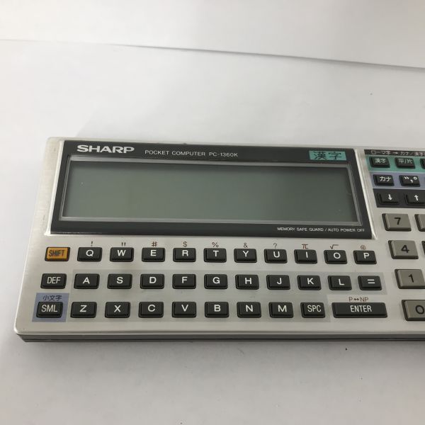 J253-CH3-889◎ SHARP シャープ POCKET COMPUTER ポケットコンピューター PC-1360K ポケコン 漢字入力 計算 昭和レトロ_画像3