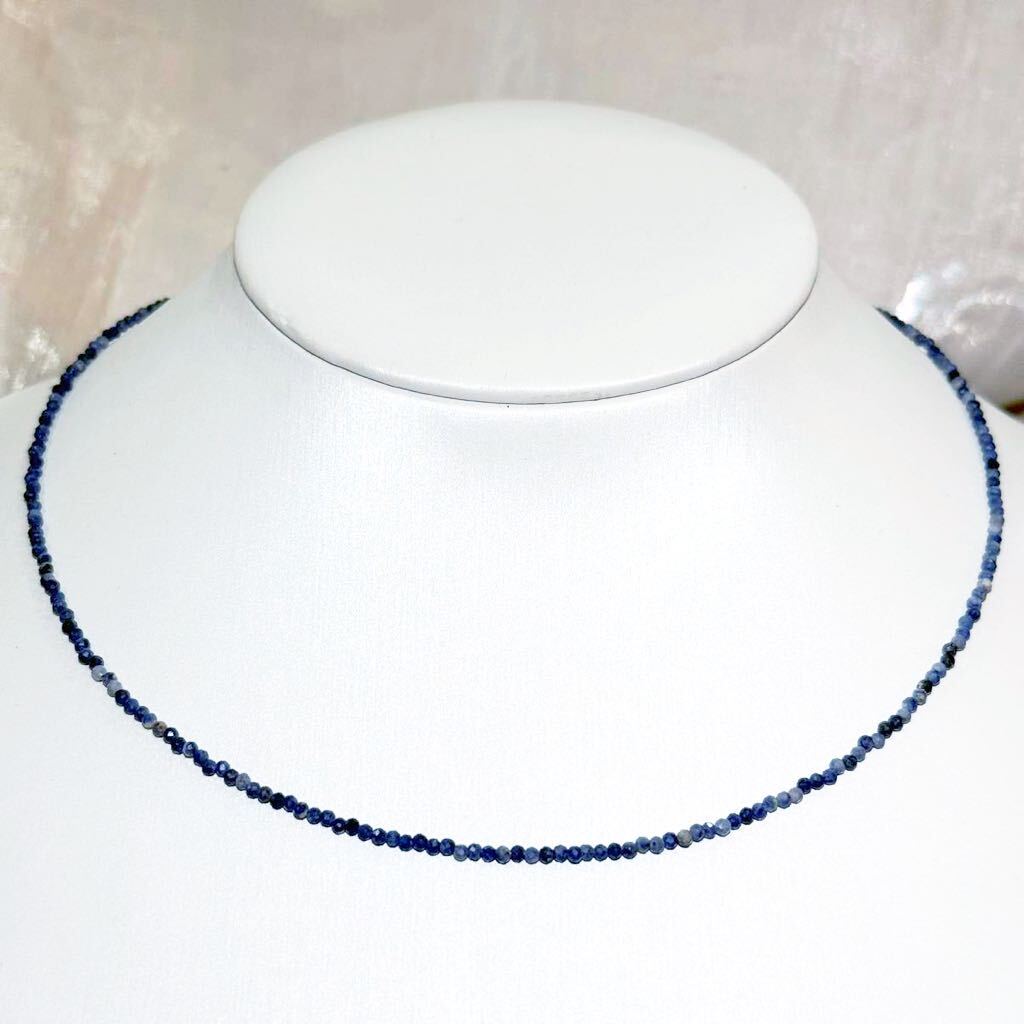 天然石ネックレス ブルーサファイヤ 37+5cm jewelry necklace の画像1