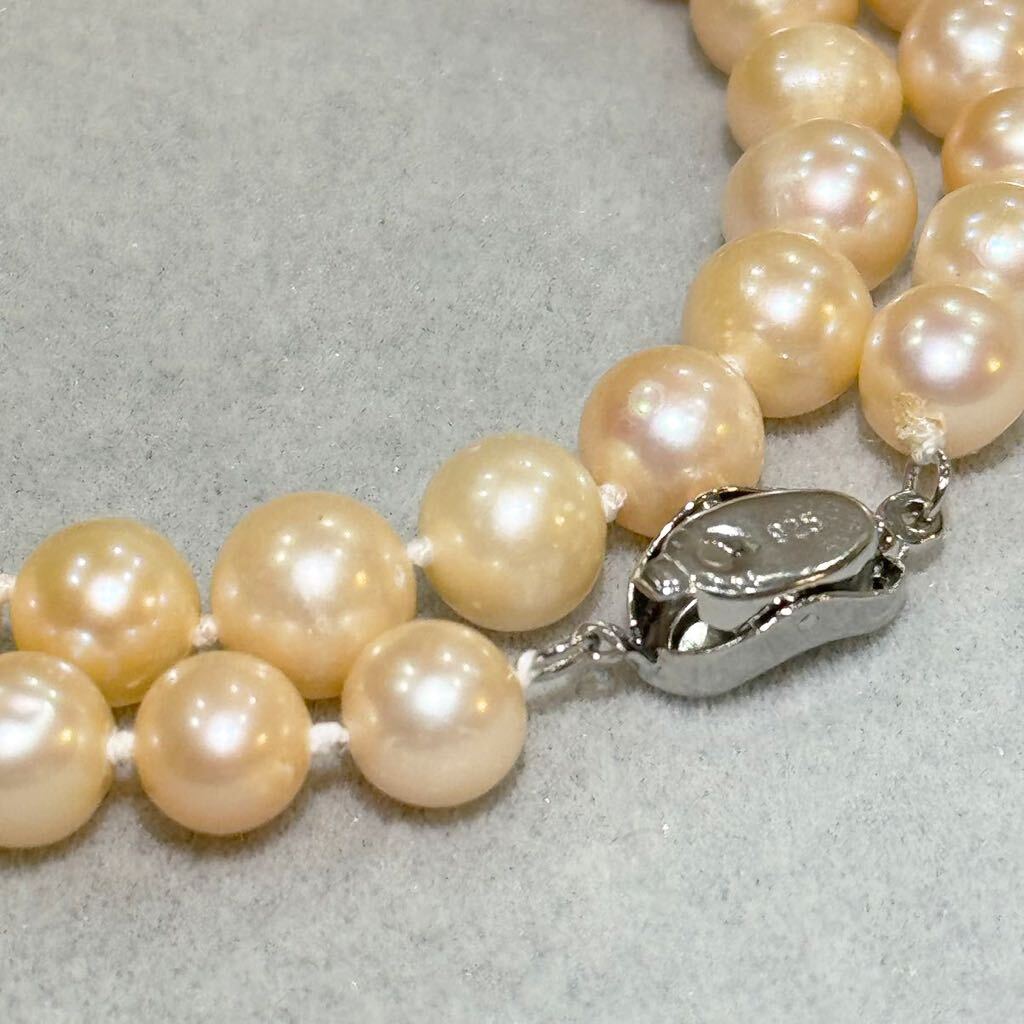 本真珠ネックレス8mm 42cm Pearl necklace jewelry SILVER の画像5
