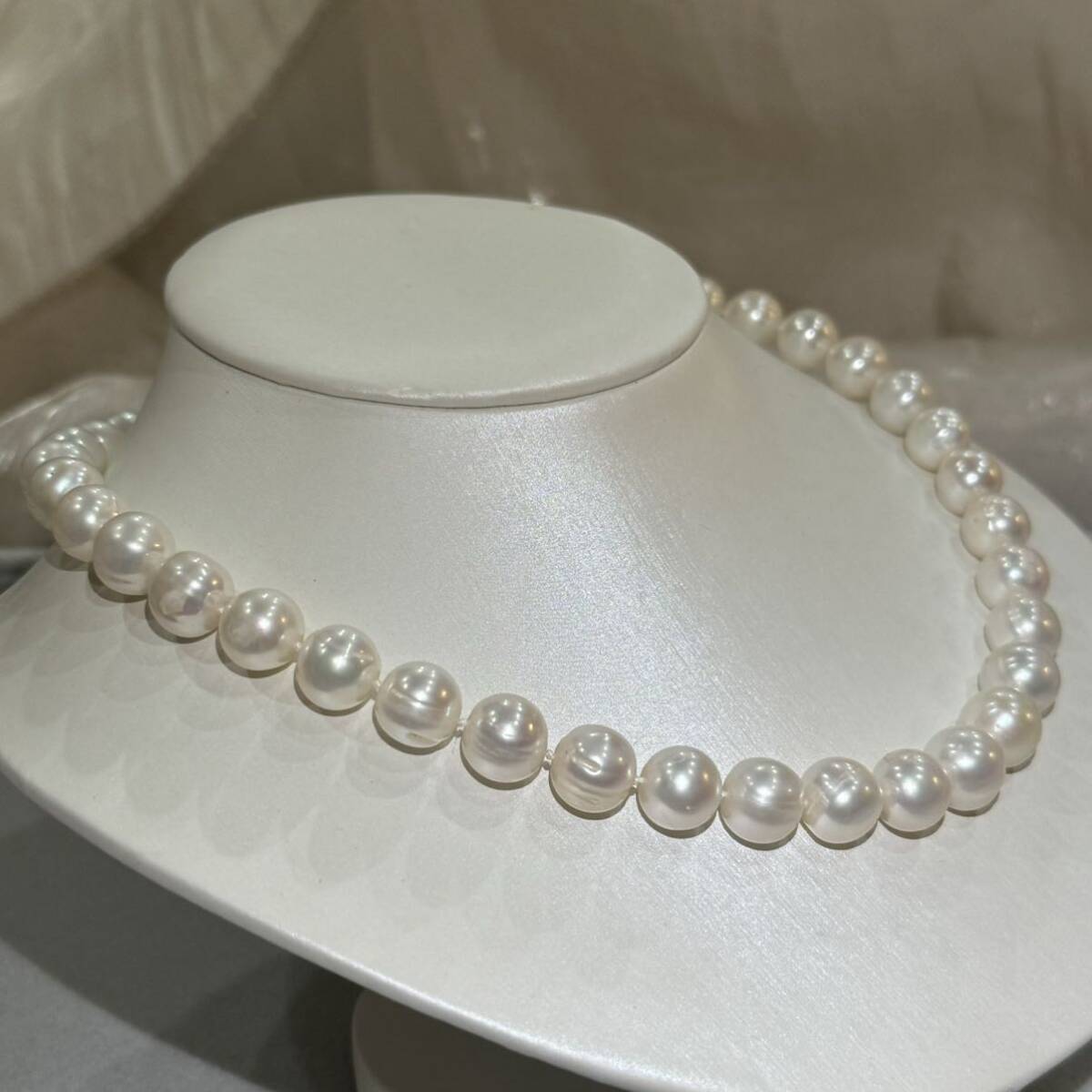 本真珠ネックレス11mm 天然パールネックレス42cm necklace Pearl jewelry SILVERの画像3