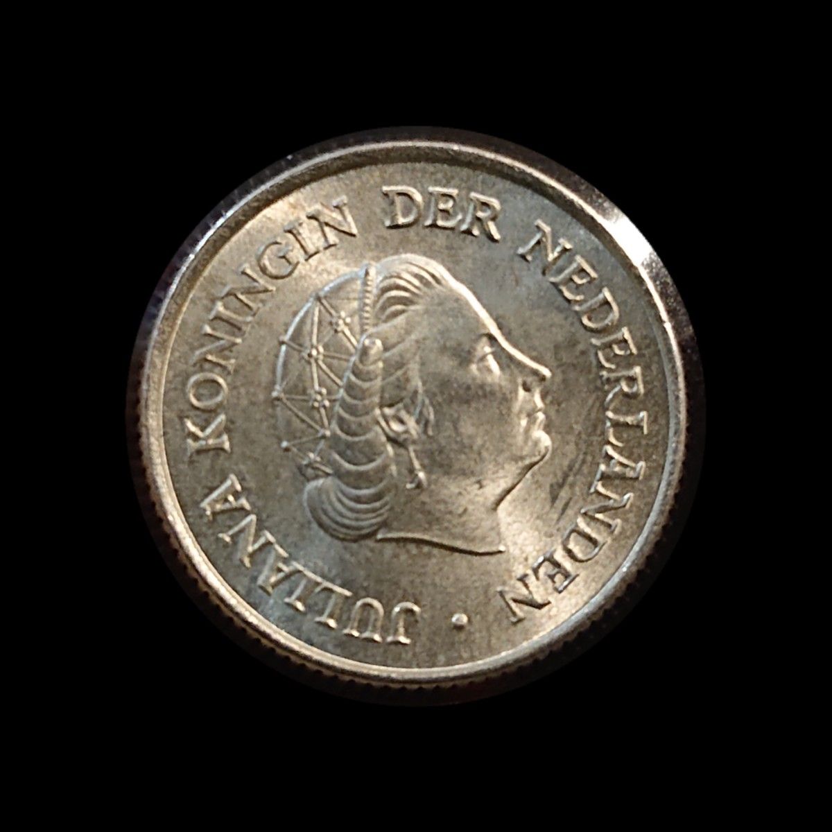 オランダ 1/4ギルダー銀貨 1965年