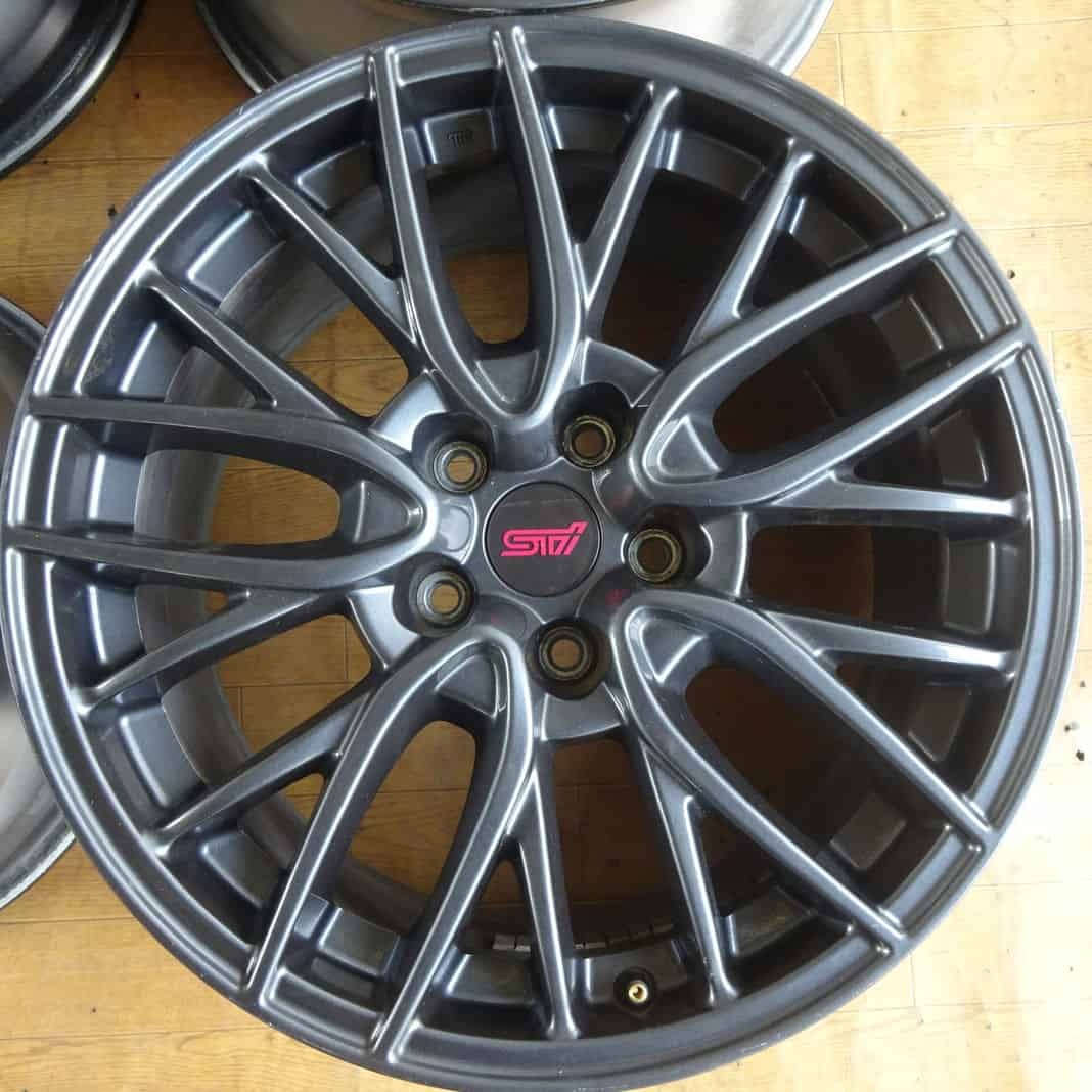 4本SET 会社宛 送料無料 18×8.5J スバル STi VAB 純正 アルミ 5穴 PCD 114.3mm +55 ハブ径 56mm インプレッサ ハッチバック WRX NO,Z6380_画像2