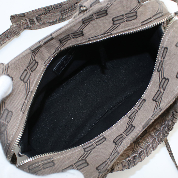 中古良品バレンシアガBALENCIAGA ネオ クラシック XS ハンドバッグ キャンバス 696495 ブラウン系 ランク：A us-2 2WAY_画像3