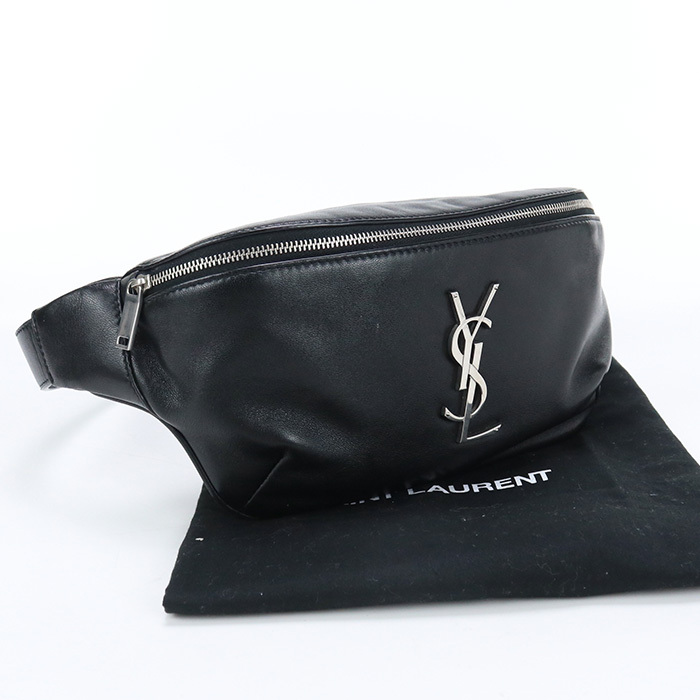 中古良品サンローランSAINT LAURENT ベルトバッグ ブランド ボディバッグ 590076 03U0E 1000 ブラック ランク：A us-2 メンズ_画像1