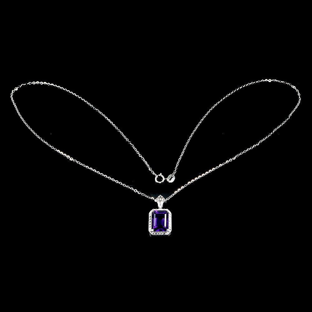 [1 jpy new goods ]ikezoe galet l4.50ct natural amethyst & topaz diamond K14WG necklace l author mono l genuine article guarantee l day ... another correspondence 