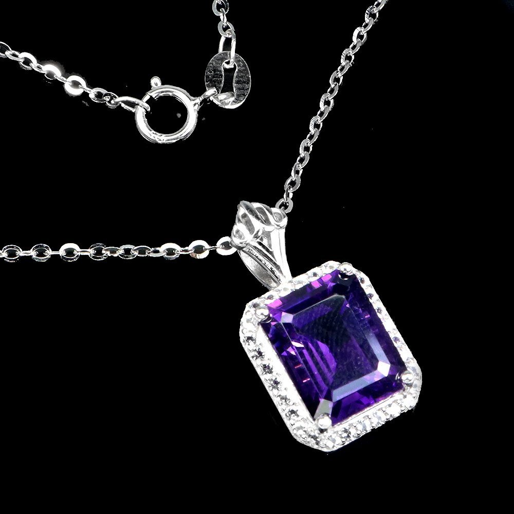 [1 jpy new goods ]ikezoe galet l4.50ct natural amethyst & topaz diamond K14WG necklace l author mono l genuine article guarantee l day ... another correspondence 