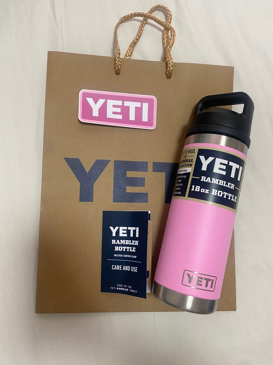 新品未使用　YETI イエティ　ランブラー/ボトル　18oz 532 ml ピンク　真空断熱 ステンレススチール チャグキャップ付