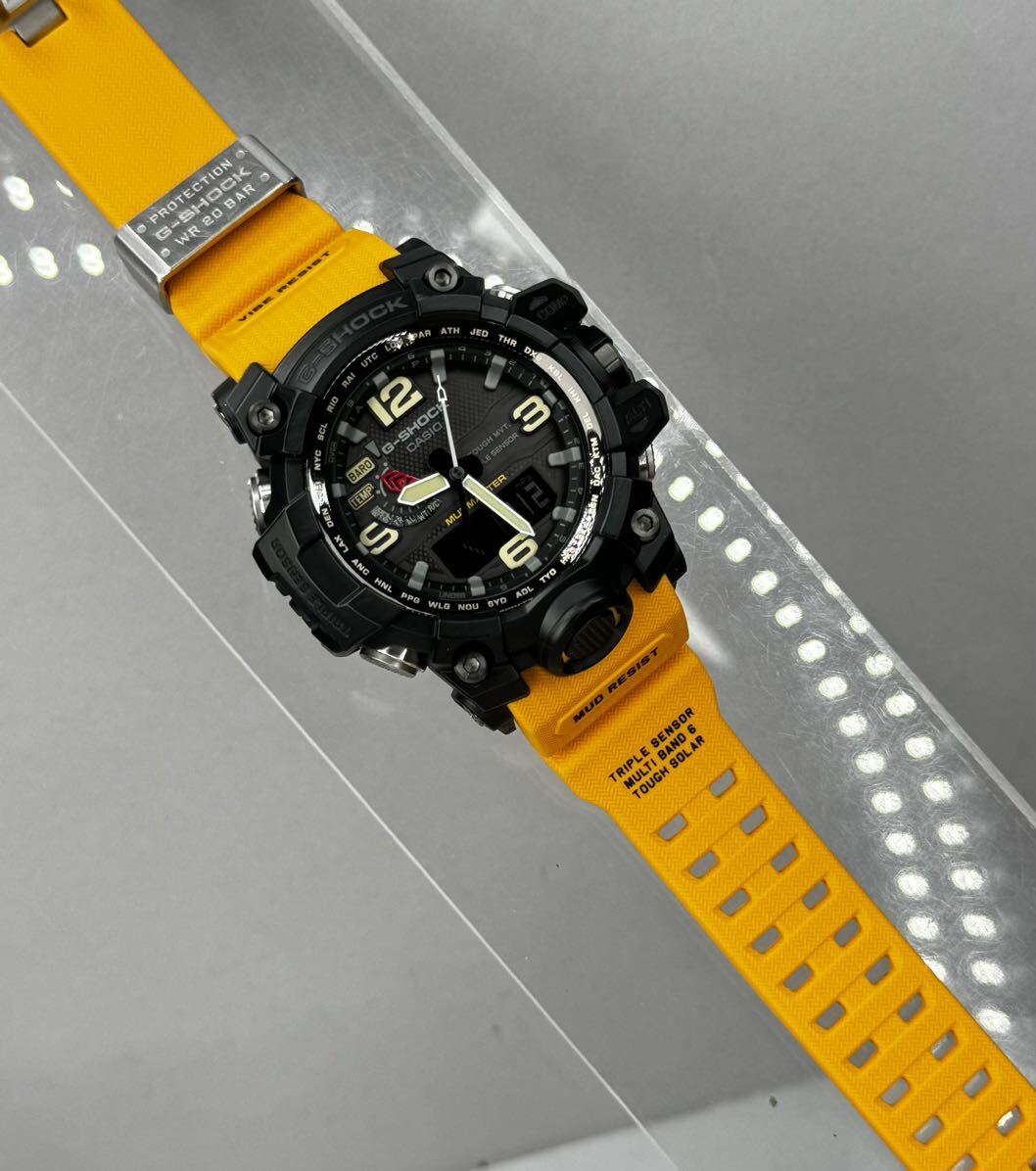 極美品 G-SHOCK GWG-1000-1A9JF マッドマスター タフソーラー電波受信 電波ソーラー マルチバンド6 気圧.方位.温度計 ブラック イエロー_画像10