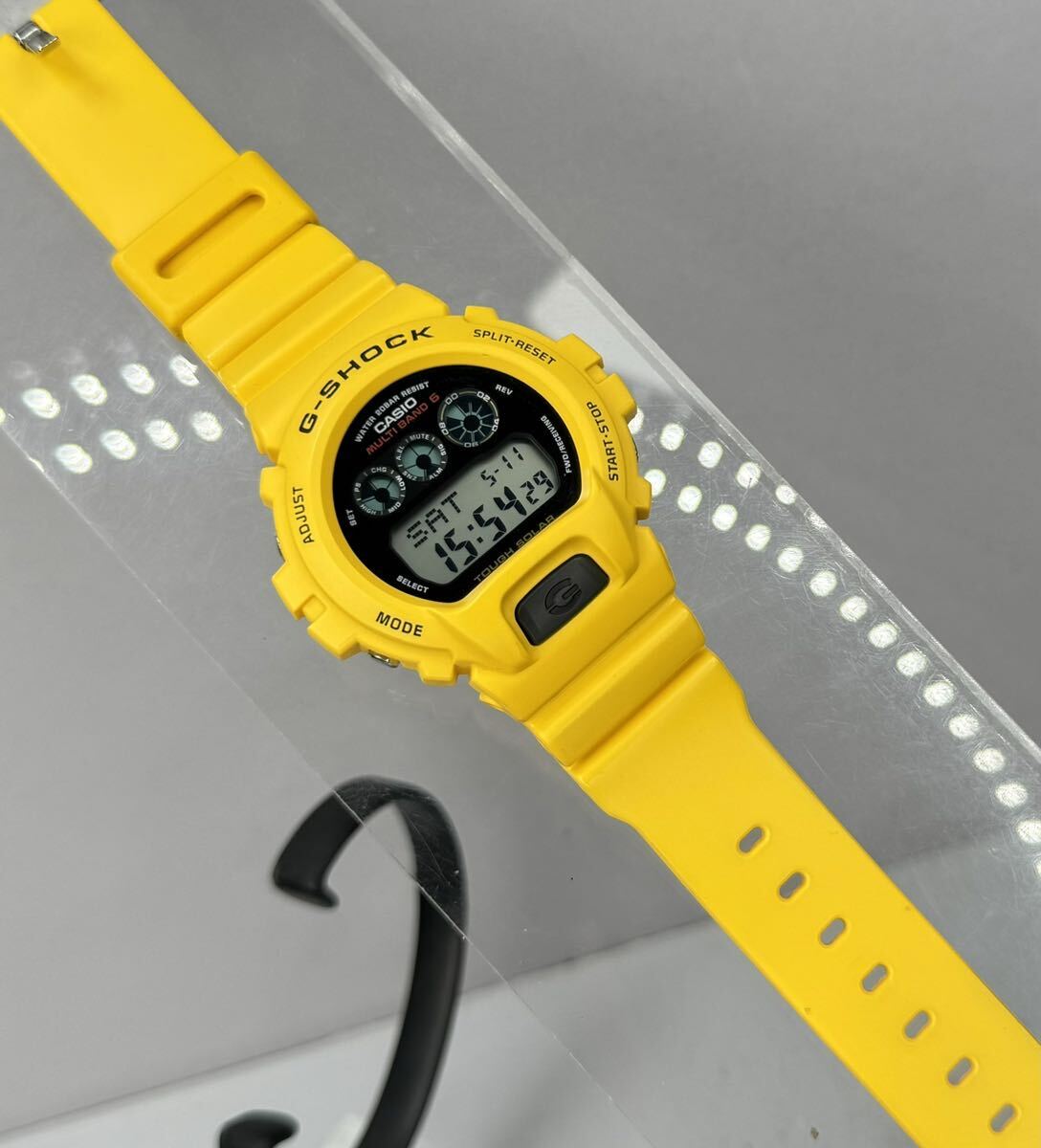 美品 CASIO G-SHOCK GW-6900-1JF タフソーラー 電波受信 電波ソーラー マルチバンド6 デジタル ブラック イエロー仕様 三つ目 オリジン_画像10